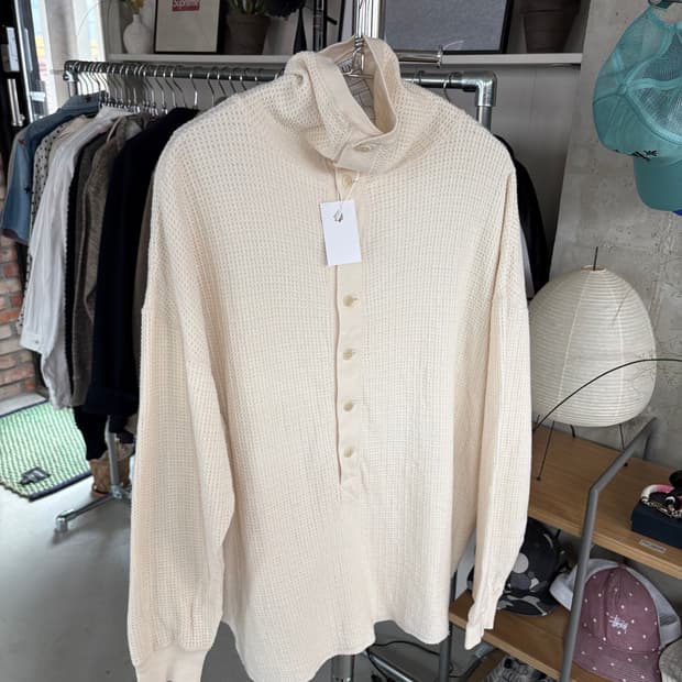 Soshiotsuki 소시오츠키 와플 헨리넥 니트 슬리브