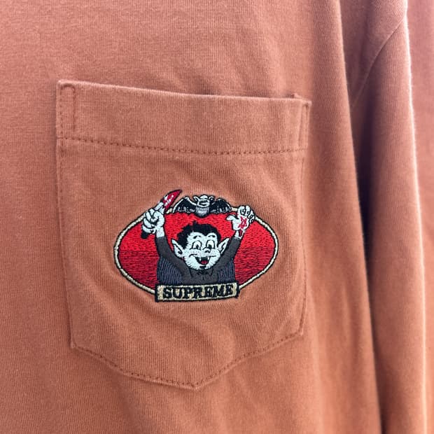 SUPREME 21시즌 뱀파이어 자수 롱슬리브 L