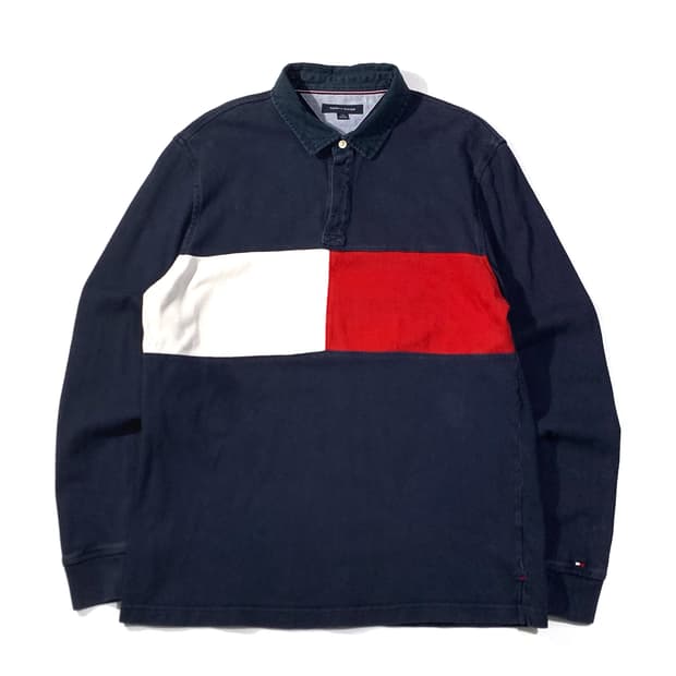 타미힐피거 플래그 카라 럭비티