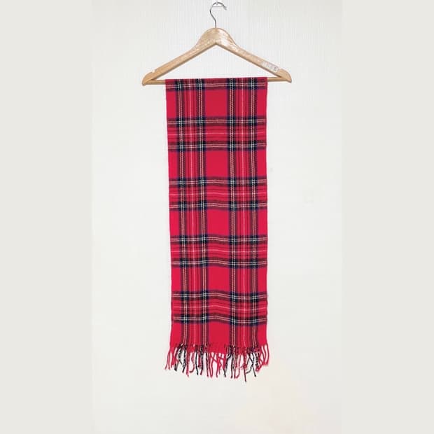 Red Tartan Check Scarf