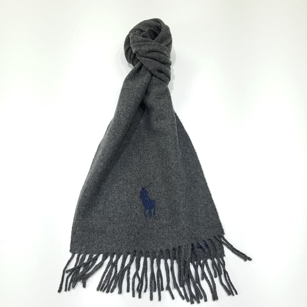 MX506 폴로 00s 이태리판 램스울 빅포니 차콜 머플러 목도리