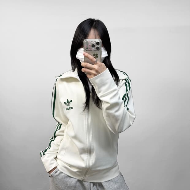 아디다스 유로파 트랙탑 져지 화이트 그린