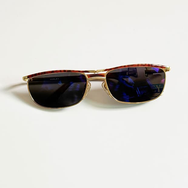 90s HARLEY 골드 슬림 보잉 스퀘어 빈티지 선글라스