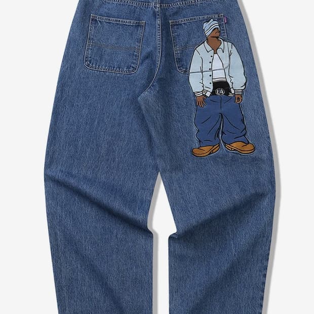 새깅보이 자수 데님팬츠 28 (블루)