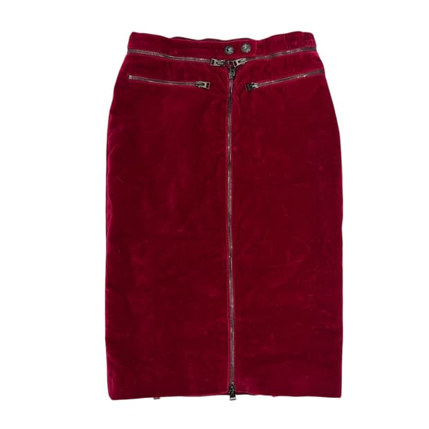 톰포드 벨루어 지퍼 스커트