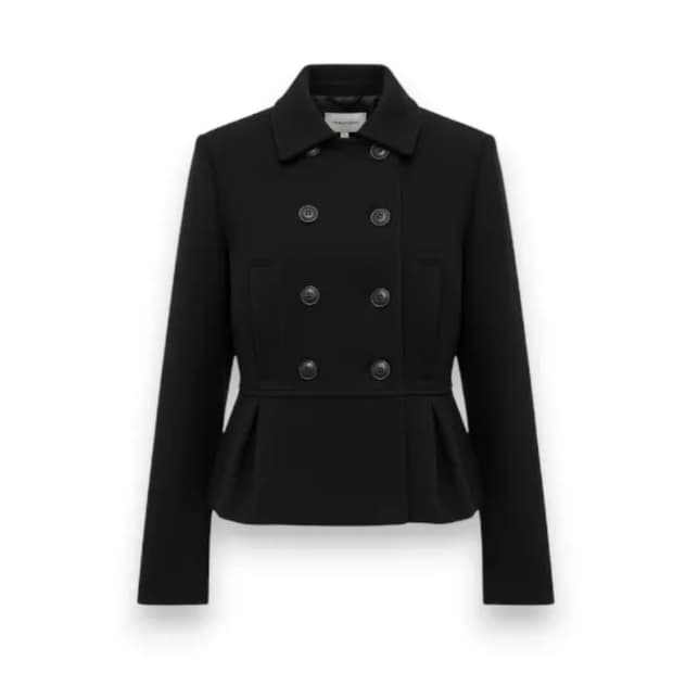 더블 버튼 숏자켓 코트 블랙 free