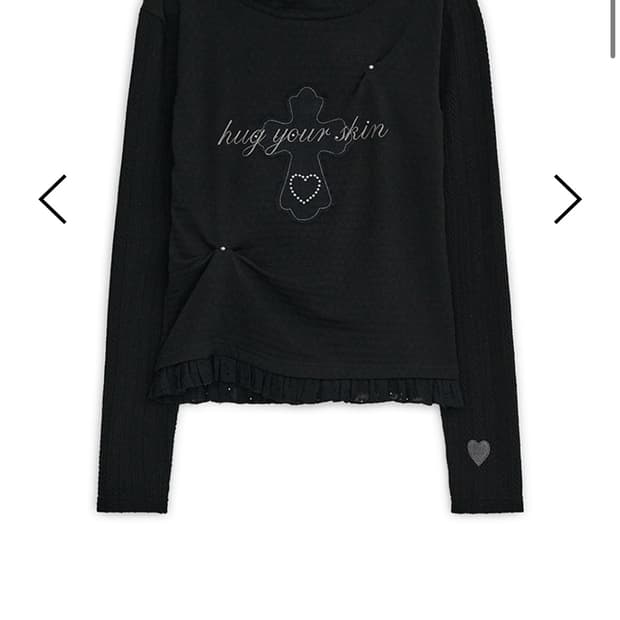 당일배송) 허그유어스킨 레이스 크로스 패치 후디 티셔츠 블랙