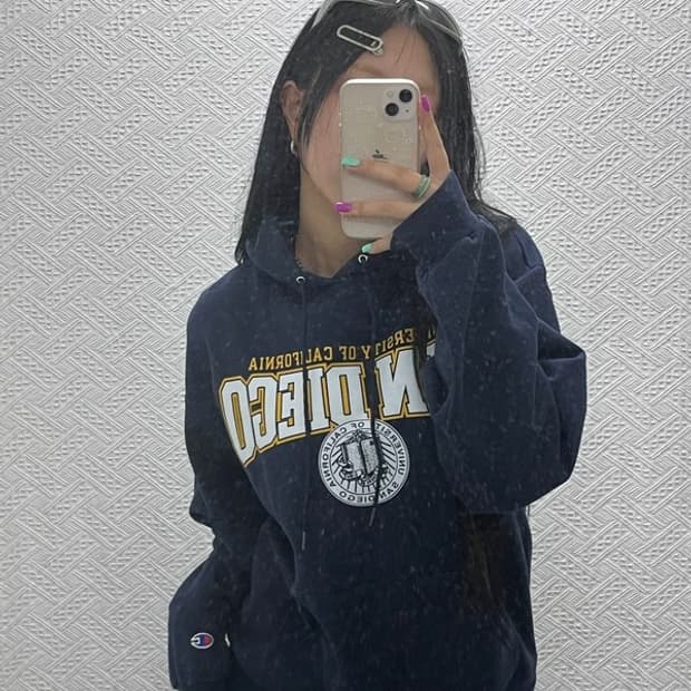 챔피온 올드스쿨 빈티지 샌디에고 약기모 후드티 M C06842