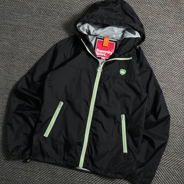 Superdry Sport 윈드브레이커 후드 바람 막이 자켓y 5007