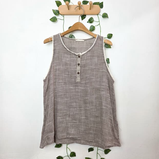 코지 모리 민소매 블라우스