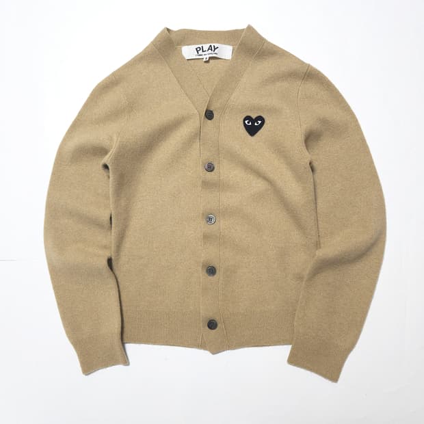 꼼데가르송 블랙 와펜 울 가디건 베이지