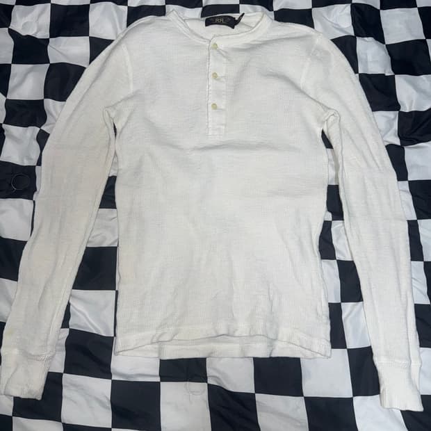 RRL 와플 헨리넥 화이트