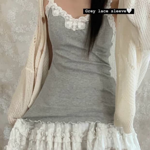 빈티지 레이스 나시