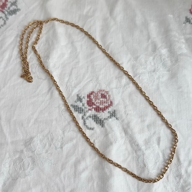 70s Avon Great Lengths 빈티지 골드 롱체인 목걸이