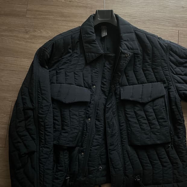 언어펙티드 퀼팅 자켓 네이비