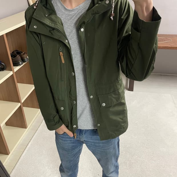 M) jpn 베이직 윈드브레이커 올리브