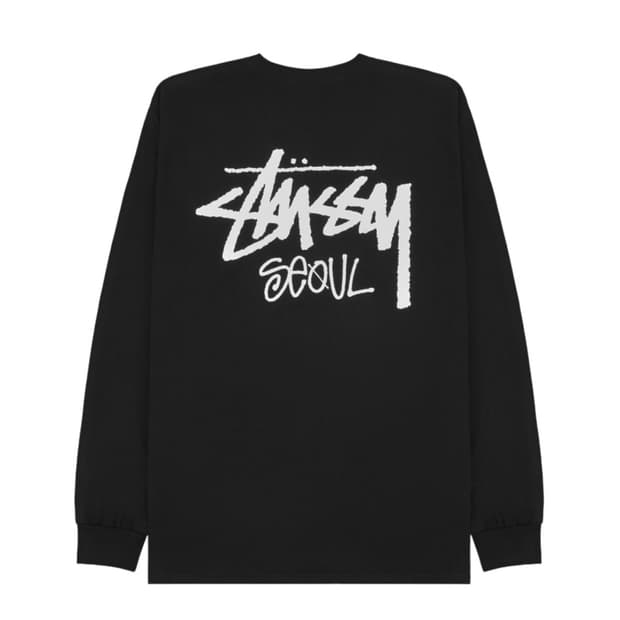 스투시 스탁 서울 롱슬리브 티셔츠 블랙