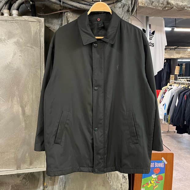 입생로랑 카라 버튼 자켓 딥그린 95 #csz1884