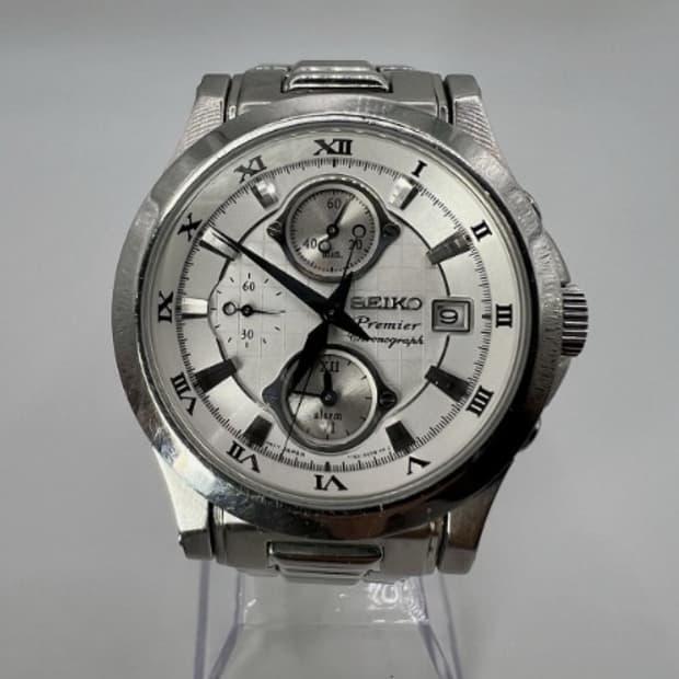 [정품] Seiko 세이코 프리미어 크로노그래프 실버 다이얼 시계