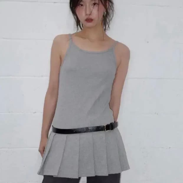 Onska pleats mini one-piece(grey)