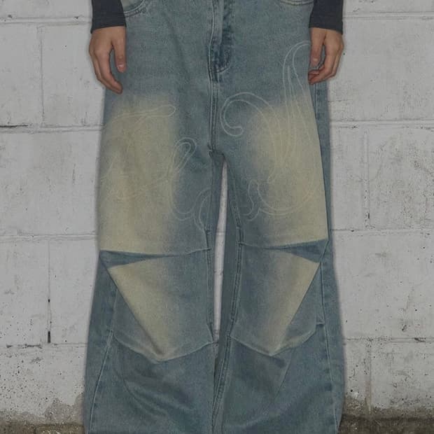 팬시클럽 엔젠 빈티지 워싱 핀턱 팬츠 (1사이즈)