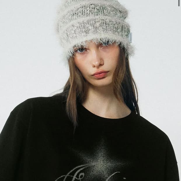 스컬프터 Mixed Yarn Beanie Cream 믹스 얀 비니 털모자