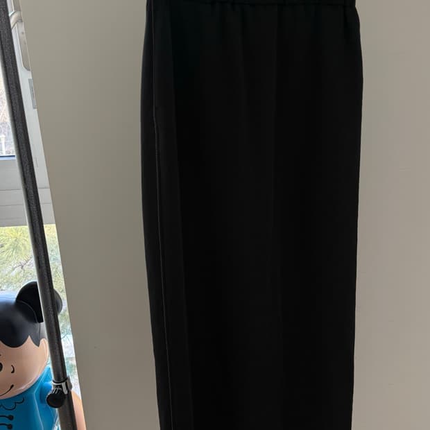 6 roku 블랙 스티치 롱 스커트