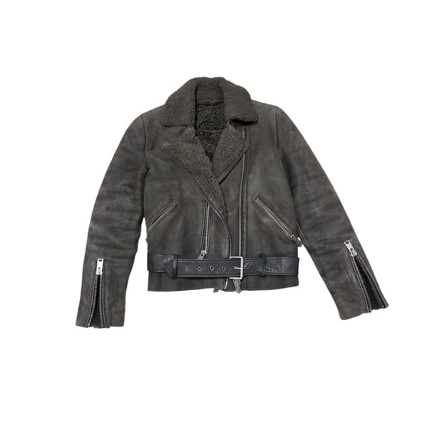 All Saints 올세인츠 (양, 소가죽100%)무스탕 바이커 자켓