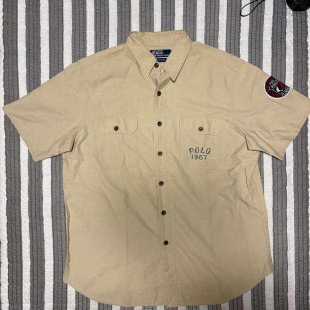90s 폴로 랄프로렌 OCEAN CAMP 피싱 반팔 셔츠