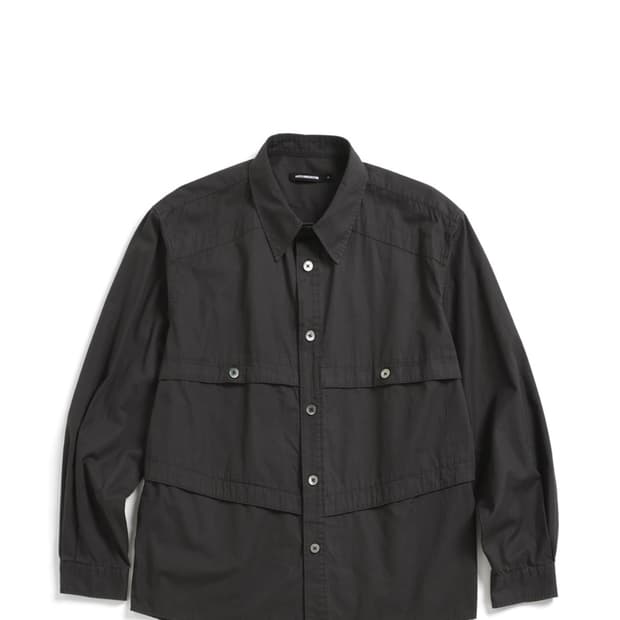 해칭룸 본 셔츠 워시드 차콜