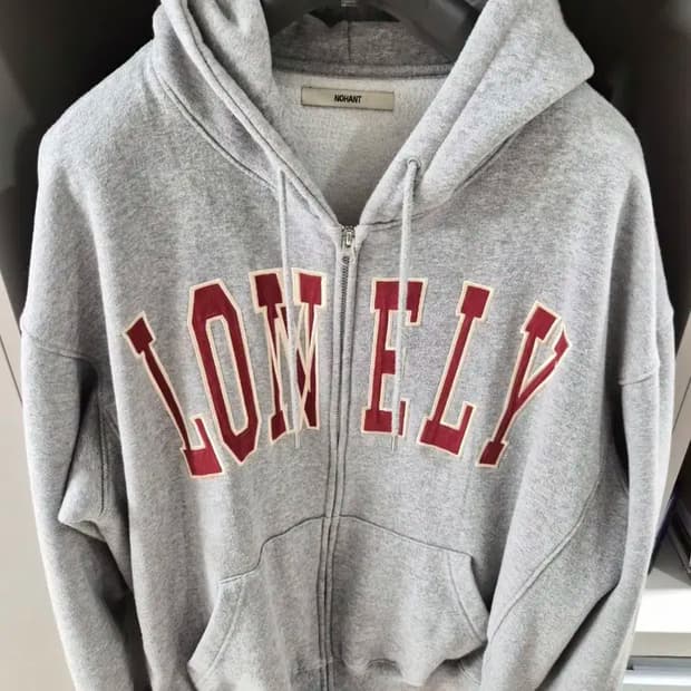 노앙 LONELY 자수 후드집업 회색 상품