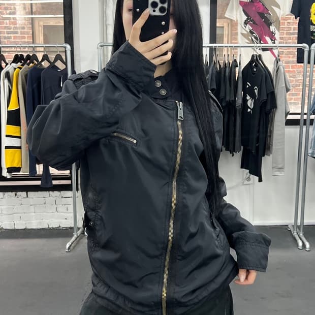 켈빈클라인 넥버튼 바이커 자켓