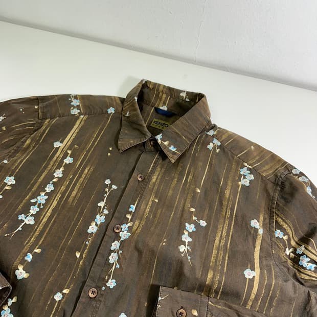 XL 겐조 브라운 플라워패턴 셔츠