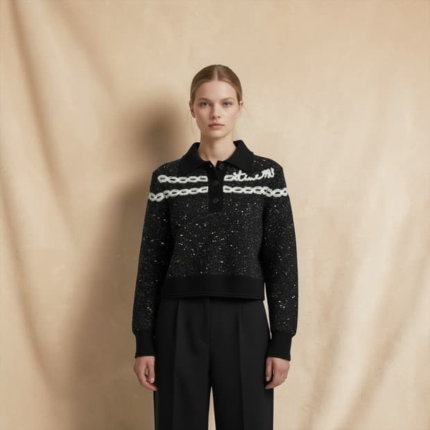 82/ 타임 21-22FW 트위드 스팽글 니트