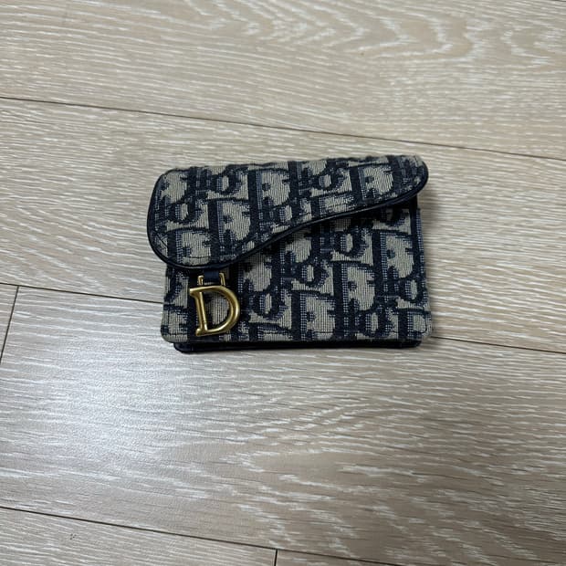 디올 오블리크 새들 카드 지갑