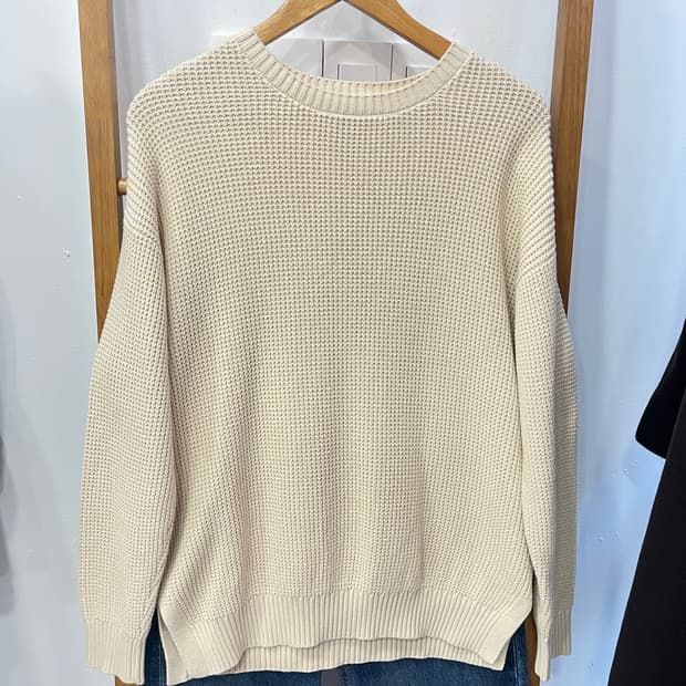 갭 아이보리 와플니트