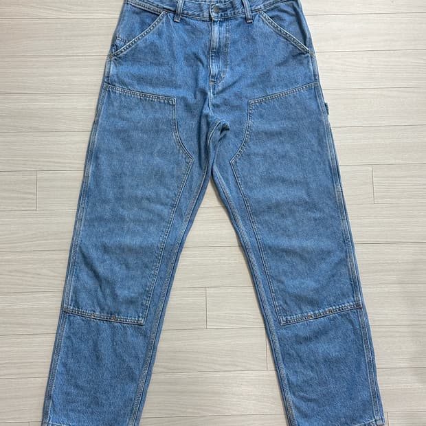 칼하트 더블니 팬츠 W31XL32 미드 블루