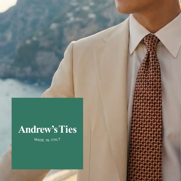 앤드류스타이 실크 브라운 패턴 넥타이 10cm A+등급 E920
