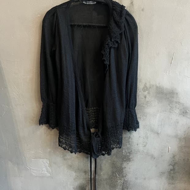 츠모리 치사토 비대칭 레이스 가디건