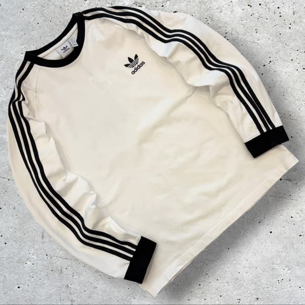 [XL] 아디다스 삼선 긴팔 티셔츠 롱슬리브 화이트 D839