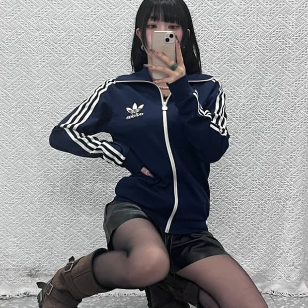 아디다스 빈티지 레트로 유로파 슬림핏 져지 집업 90 C11738