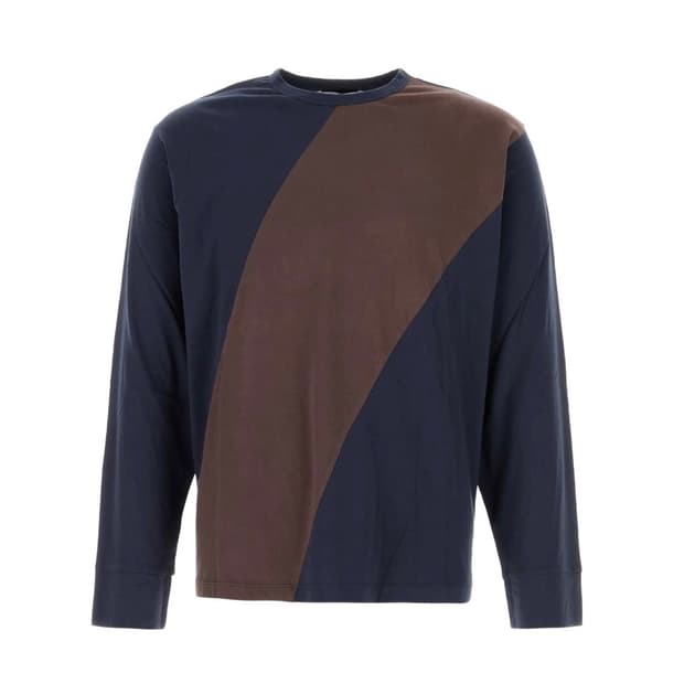 [S,M,L,XL]기마구아스 Misha 투톤 롱 슬리브리스 탑/네이비