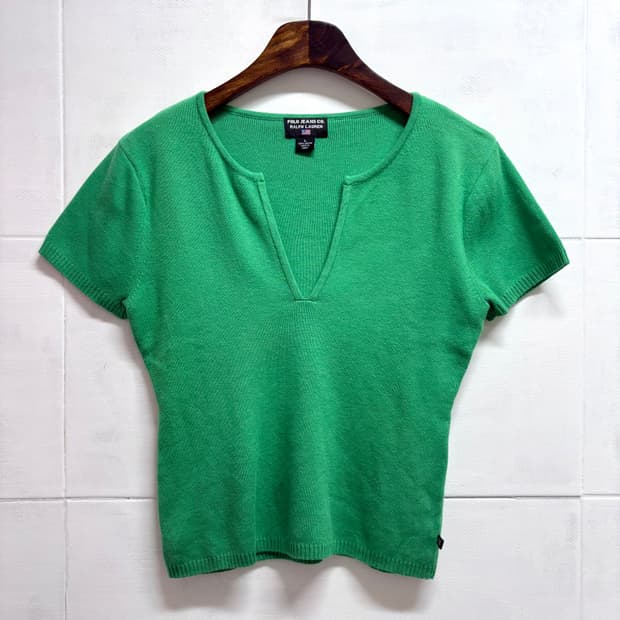 POLO JEANS Co. RALPH LAUREN 랄프로렌 그린 브이넥 