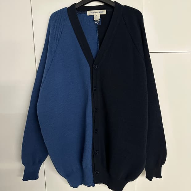 [XL] 꼼데가르송 셔츠라인 투톤가디건