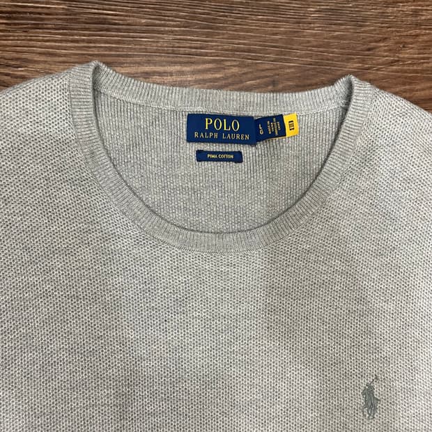폴로 랄프로렌 피마코튼 니트 스웨터 스웻셔츠 그레이