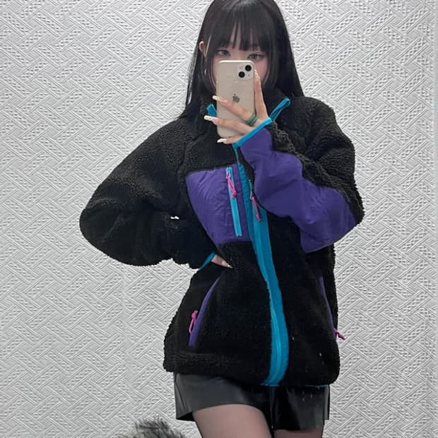 뉴에라 올드스쿨 레트로 키치 컬러매치 후리스 자켓 100 C09698