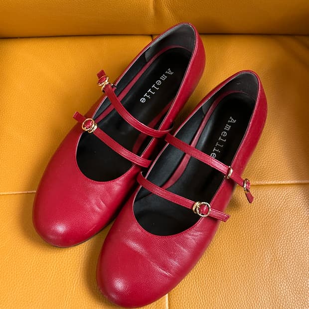 Amelie 아멜리에 Anthea 양가죽 메리제인 레드 250