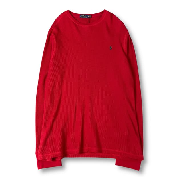 폴로랄프로렌 그린포니 레드 와플 긴팔 니트 XXL