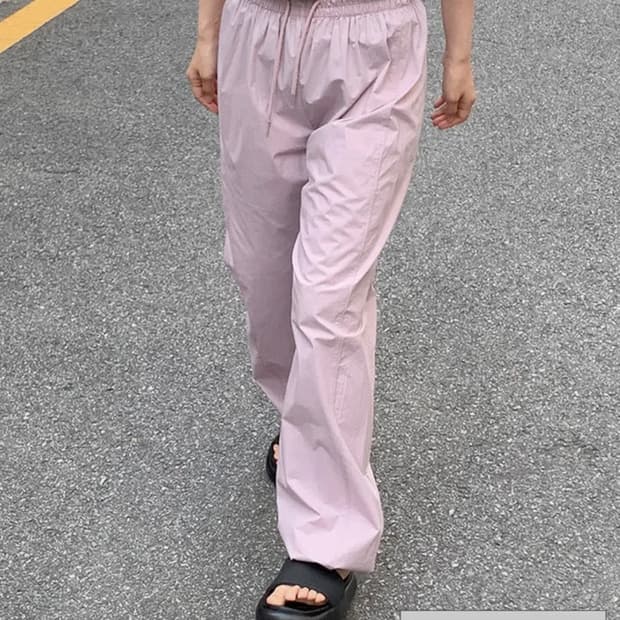 핑크 조거팬츠 스트링