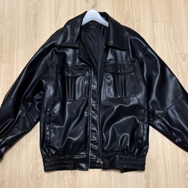 Emoda 레더 자켓 블랙